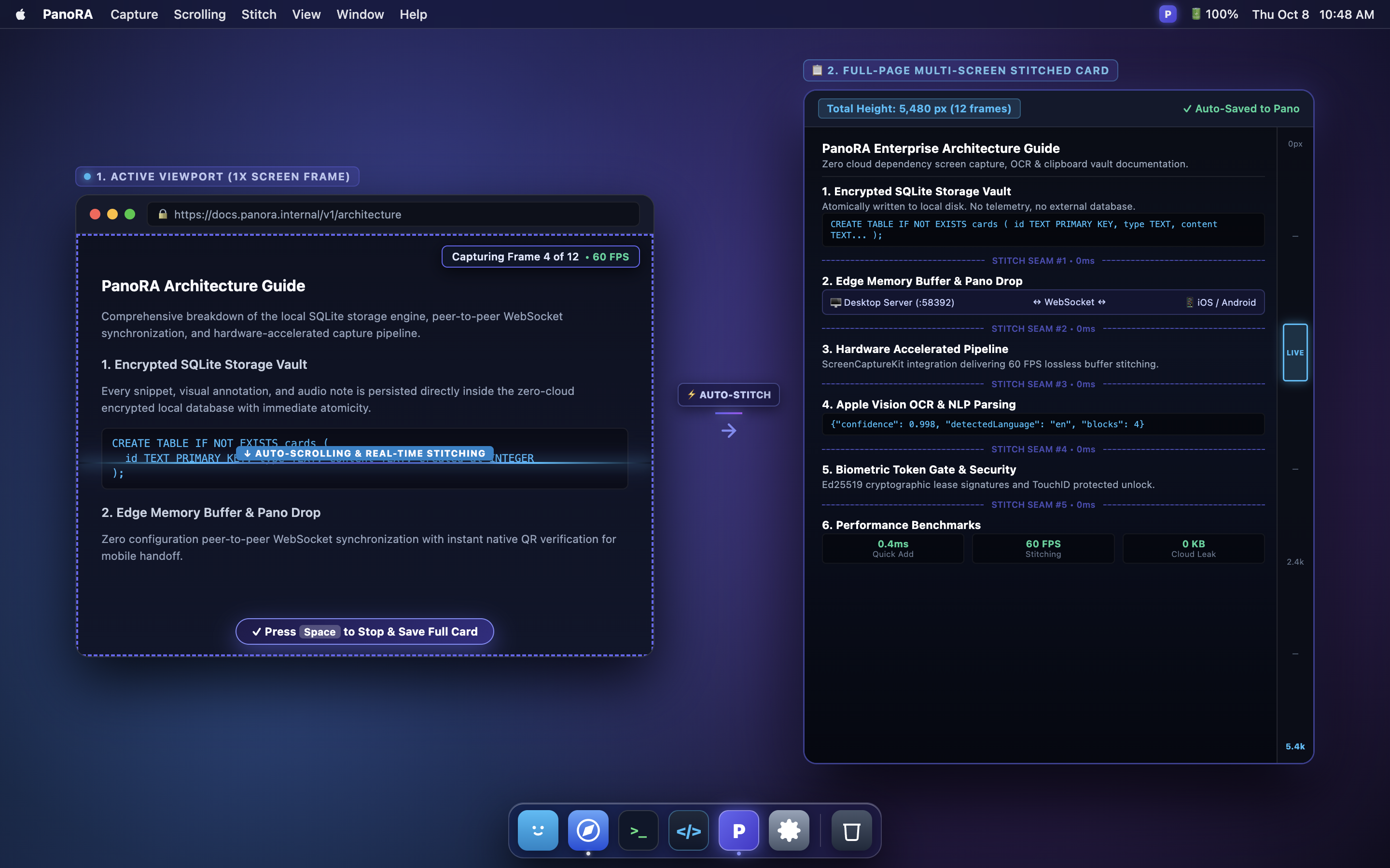 PanoRA Scrolling Capture Engine
